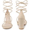 Perphy Women's Faux Suede Open Toe Lace Up Strappy Chunky Heel Sandals - 3 of 4