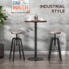 Aghana Digitals 42"H Rustic Industrial Bar Table - 24" Elm Wood Top with Matte Black Steel Base, - 4 of 4
