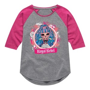 Girls' - LOL Surprise! - Royal Rebel Shirt Tail Raglan Graphic T-shirt - 1 of 4