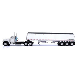 First Gear DCP 1/64 White & Black Peterbilt 379 Day Cab with Lode King Grain Trailer 60-1968 - 1 of 2