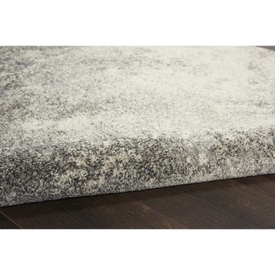 Charcoal Ivory Abstract Synthetic 45x69 Medium Area Rug