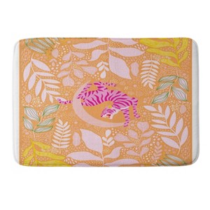 Deny Designs ThirtyOne Illustrations Tiger Moon in Tangerine Memory Foam Bath Mat Orange - 1 of 4