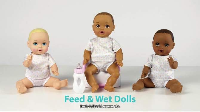 Perfectly Cute Feed &#38; Wet 14&#34; Baby Set - Dark Brunette with Brown Eyes, 2 of 6, play video