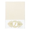 Linum Home Textiles 100% Turkish Cotton MONICA Gold Thread 2PC Embellished Bath Towel Set - 2 of 3