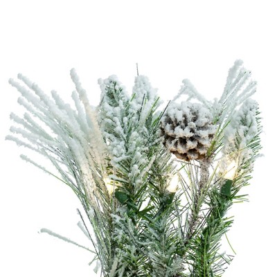Flocked Pine Cone Pre-Lit Outdoor Garland - 23"x18"x13"