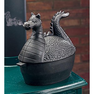 Plow & Hearth - Cast Iron Woodstove Steamer Kettle / Humidifier in Dragon Design, Black - 1 of 1