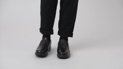 Manager Comfort Slip-On Loafer Black Faux Leather Size 16