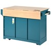 Maliang 55.7'' Large Kitchen Island with 2 Drop Leaf, Power Outlet, Spice & Towel Rack , 3 Drawers, for Kitchen, Dining Room - 3 of 4