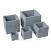 LeisureMod Fern 5-Piece Square Stone Planter Set with Drainage Holes and Covers, All-Weather Design for Indoor/Outdoor Use - 4 of 4
