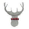 Transpac Metal 23.25 in. Gray Christmas Corrugated Reindeer with Scarf Wall Decor - 2 of 4