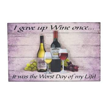 Beachcombers I Gave Up Wine Once…It Was The Worst Day Of My Life Vintage Plaque Sign Wall Decor Decoration 15.75 x 10 x 0.25 Inches.