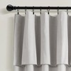 Modern Faux Linen Embroidered Edge With Attached Valance Window Curtain Panels Light Gray 52X84 Set - 2 of 4