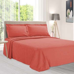 Paisley Floral Cotton Matelasse Decorative Bedspread and Pillow Sham Set by Blue Nile Mills - 1 of 4
