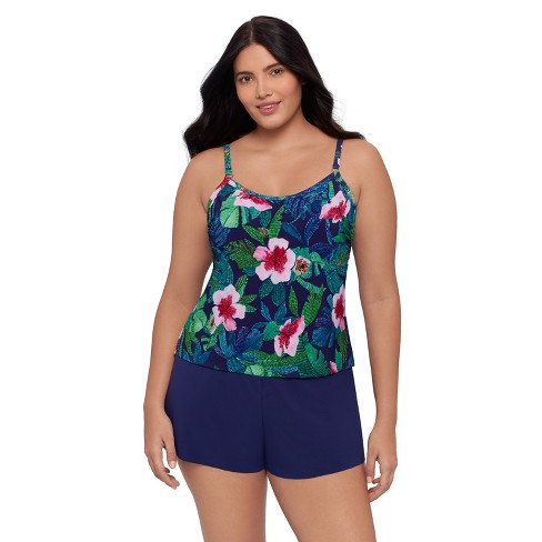 Trimshaper Farrah Plus Swim Romper Target