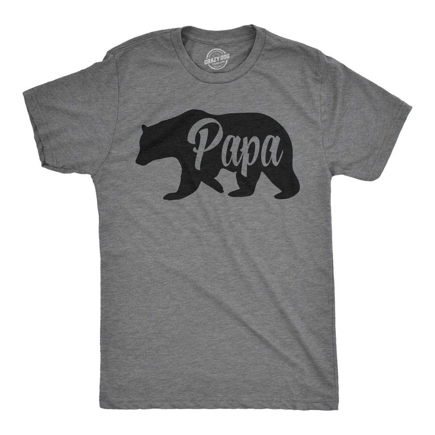 Мужские футболки Crazy Dog T-Shirts, Inc. Papa Bear Funny Shirts for Dads Gift Idea Humor Novelty Tees Family T, цвет: Тёмный серый — фото 1