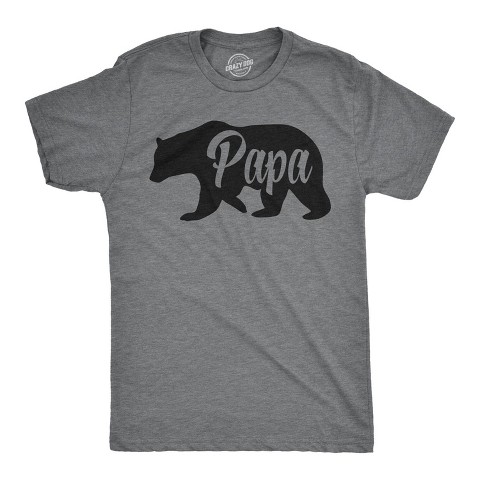 Мужские футболки Crazy Dog T-Shirts, Inc. Mens Papa Bear Funny Shirts for Dads Gift Idea Humor Novelty Tees Family T shirt - Crazy Dog Men's T Shirt Gift for Dad Dark Grey L