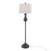 LumiSource Griffin 61" Contemporary Polyresin Floor Lamp in Acid Griffin Wood Finish/White Linen Shade from Grandview Gallery - 2 of 4