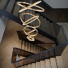 BAOURE 8-Rings D35.4’’ Modern LED Chandelier Black Dimmable High Ceiling Chandeliers Foyer with Remote Control for Staircase Entryway Living Room - 4 of 4
