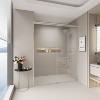 Gulches 56in to 60in W x 72in H Double Sliding Semi frameless Shower Door in Chrome Finish with Clear Glass with Explosion proof Film Smooth Rollers - 3 of 4