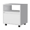 Vynxaria 1-Drawer Nightstand - White, Smooth-Rolling Casters, Spacious Top Surface, Sleek Compact Profile, High-Quality Materials - 4 of 4