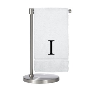 BC BARE COTTON Monogrammed Bath Towel, Personalized Gift, Set of 2 - White - Black Block - 1 of 4