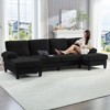 Mjkone 110"U-Shaped Sectional Couches,Chenille Upholstered Large 4-Seater Sofa with Double Chaises and Sleepable Armrests - 2 of 4