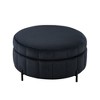 CAVINAS 31.5" Round  Storage Ottoman with Reversible Lid,Multi-Functional Velvet Footstool,Tufted Pumpkin-shape Storage Bench for Bedroom,Office - 2 of 4