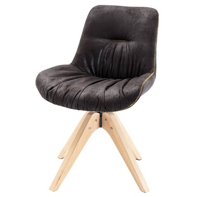 Upholstered Swivel Dining Chair Black - Kinwell