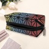 Unique Bargains Women Geometric Makeup Bag Yellow Green Blue Pink 1 Pc - 2 of 3
