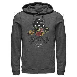 Men's Nintendo Mario Ornate Pattern Pull Over Hoodie - 1 of 3