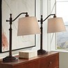 Regency Hill Adley 30 1/2" Tall Downbridge Arm Large Farmhouse Rustic Desk Lamps Set of 2 Adjustable Height Brown Bronze Finish Metal Home Office - 2 of 4