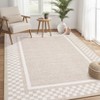 Modern Geometric Bordered Living Room Bedroom Rugs, Ultra Thin Soft Non Slip Large Carpet for Dining Room Office Classroom - 3 of 4