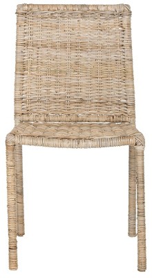 Gray Wicker Double Seating Dining Chair Set