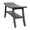 DecoTeak® Satori® 34" Teak Wood Shower Bench with Shelf in Woodland Brown Finish - 2 of 4