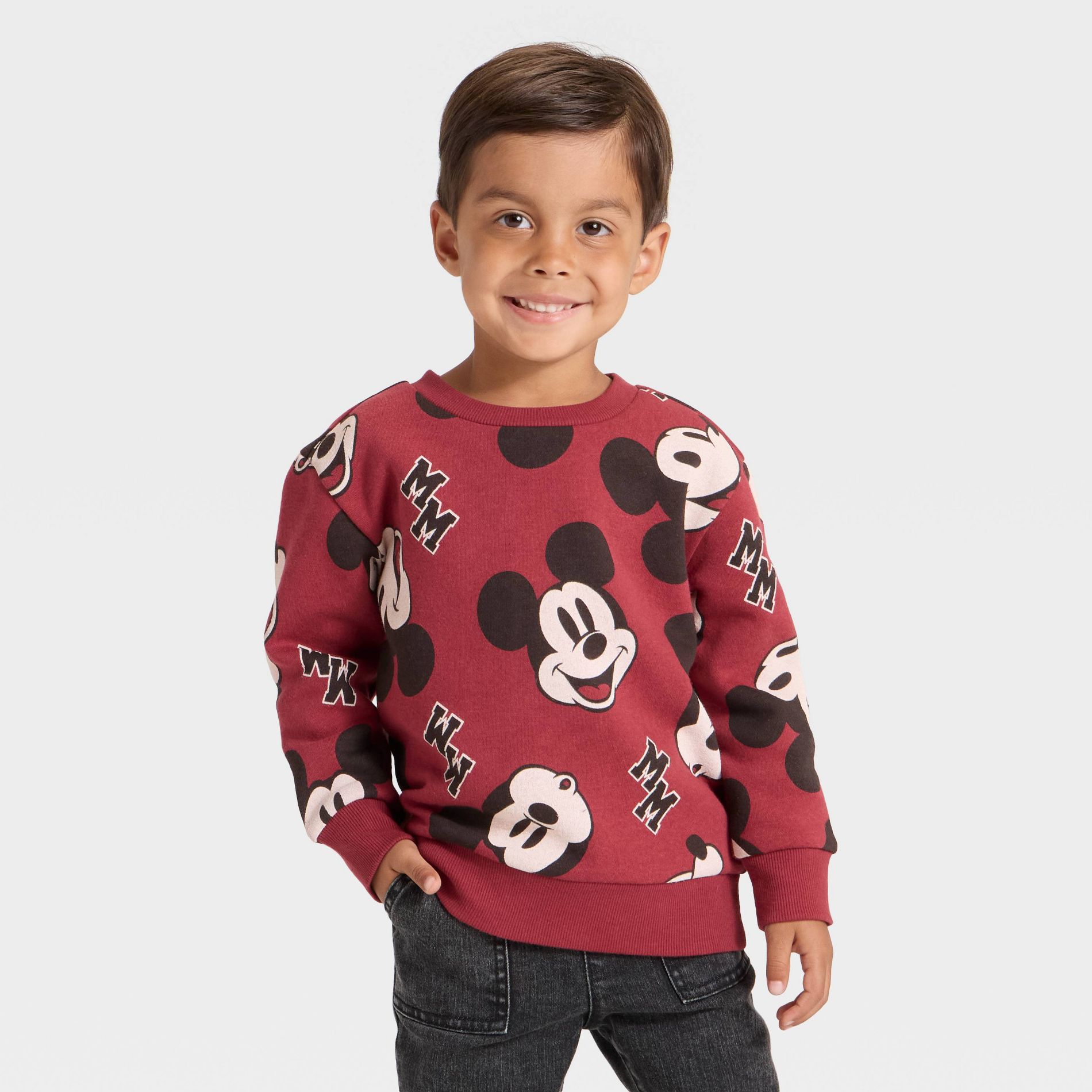 Toddler Boys' Disney Mickey Mouse Fleece Pullover - Red