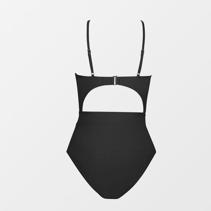 Women's Cutout Shirring One Piece Swimsuit - Cupshe, 3 of 6
