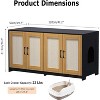 Jojoka Large Wood Hidden Litter Box Furniture for 2 Boxes, Indoor Cat House TV Stand - 2 of 4
