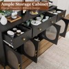 Buffet Cabinet with Storage, 62'' Large Sideboard, With 3 Drawers and 4 Fluted Glass Doors, Coffee Bar Buffet Table for Dining Room, Kitchen - 4 of 4