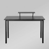 Computer Desk with Stand Black -Techni Mobili: Modern Workstation, Open Storage Shelf, Steel Frame - 3 of 4