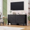 Fluted 6 Drawer Dresser with Faux Marble Top, Modern Chest of Drawers for Bedroom, Entryway - 3 of 4