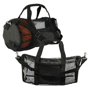 Zodaca 2 Pack Mesh Sports Duffle Bag with Shoulder Strap for Summer Travel, Gym, Sports, Workout Backpack (18 x 10 In) - 1 of 4