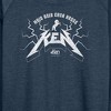 Women's - Barbie - Country Metal Ken Lightweight French Terry Wide Neck Long Sleeve Shirt - 2 of 4