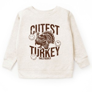 SmileyWorld Cutest Turkey Distressed - Toddler Graphic Sweatshirt and Youth Graphic Sweatshirt - 1 of 2
