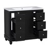 ORRD Modern Black Bathroom Vanity Cabinet, 4 Drawers and 1 Door, Multi-Purpose Storage, Adjustable Shelves - 4 of 4