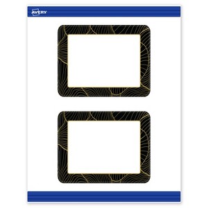 Avery Round Corner Postcards, Black and Gold Pattern, 4.25" x 5.5" - 1 of 4