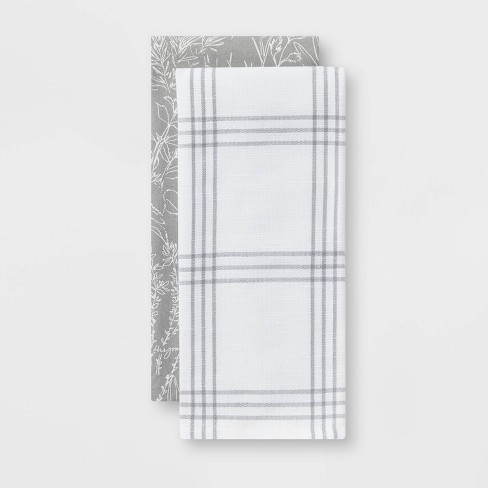 2pk Cotton Printed Kitchen Towels - Threshold