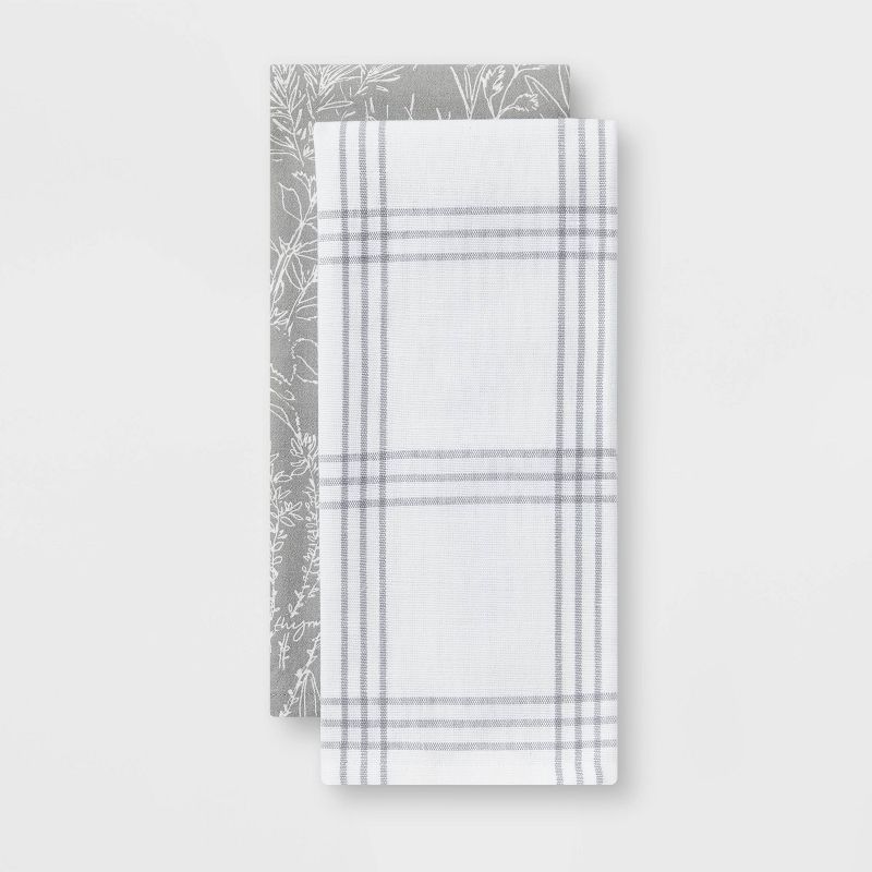 2pk Cotton Printed Kitchen Towel - Threshold™, 1 of 8