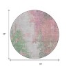 Blush And Green Abstract Washable Indoor Outdoor Area Rug - 3 of 4