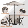 Aoodor Outdoor 5-Piece Bar Table Folding Chairs Set with 8' Adjustable Tilt Umbrella Base - 2 of 4