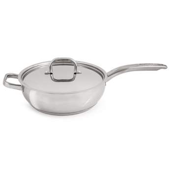 BergHOFF Belly Shape 18/10 Stainless Steel Skillet with Stainless Steel Lid